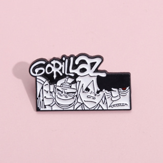 Gorillaz Band Music เข็มกลัดโลหะ รูปการ์ตูนอนิเมะ สําหรับกระเป๋าเป้สะพายหลัง เครื่องประดับ