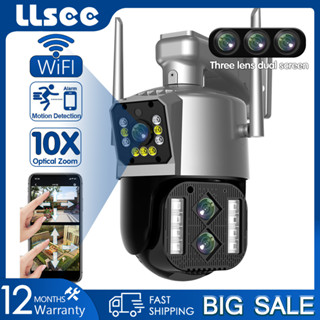 LLSEE 4K 8MP 10X ซูมไร้สายกล้องวงจรปิดกลางแจ้ง WIFI กล้องวงจรปิดรักษาความปลอดภัย IP การตรวจสอบ AI ปลุกกันน้ำสีเต็มรูปแบบคืนวิสัยทัศน์พูดคุยสองทาง