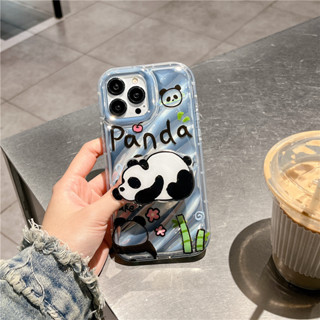 เคสโทรศัพท์มือถือนิ่ม ลายการ์ตูนแพนด้า 3D พร้อมป็อปซ็อกเก็ต สําหรับ iPhone 11 12 13 14 PRO MAX iPhone14 iPhone14ProMax