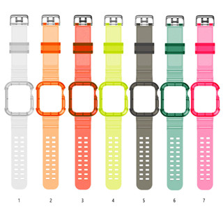 สายและเคส สําหรับ Smart Watches Series 8 7 6 SE 5 4 3 2 1 Glacier สีพื้น ขนาด 41 มม. 45 มม. 40 มม. 44 มม. 42 มม. 38 มม. อุปกรณ์เสริมนาฬิกา