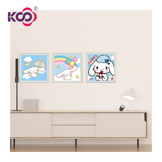 【KS】ภาพวาดสีน้ํามัน รูป Cinnamoroll ขนาด 30x30 ซม. พร้อมกรอบรูป สําหรับตกแต่งผนังบ้าน