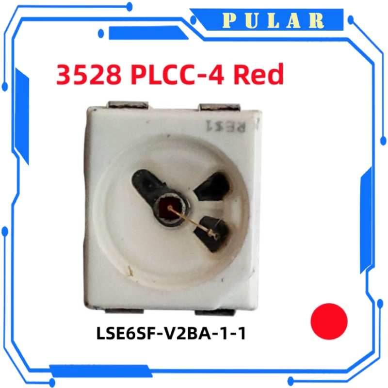 10pcs LR E6SF-AABB-1-1-Z 3528 สีแดง SMD LED PLC-4 ทั่วไป Cathode 625nm 2.05V 50mA 2475mcd LR E6SF LRE6SF