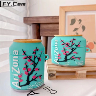 Arizona เคสหูฟังบลูทูธไร้สาย ซิลิโคนนิ่ม กันกระแทก ลายการ์ตูนชาเขียว พร้อมแหวนขาตั้ง สําหรับ AirPods 1 2 3 Pro AirPods 3 (2021)