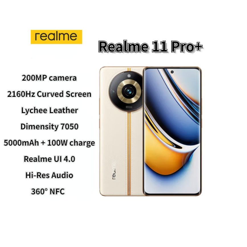 กล้องส่องทางไกล Realme 11 Pro+ 200 ล้านพิกเซล ซูมได้ 2160Hz หน้าจอโค้ง 100W+5000mAh แบตเตอรี่ใช้งานได้นาน 5G โทรศัพท์