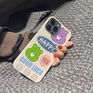 เคสโทรศัพท์มือถือแบบแข็ง ลายหมี สีสันสดใส สําหรับ iphone11 12 13 14 promax i7 i8 puls x xs max xr