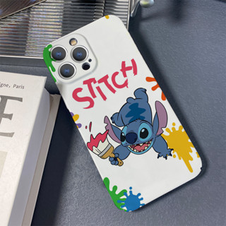 เคสโทรศัพท์มือถือแบบแข็ง ลายภาพวาดสีน้ํามัน รูป Stitch สําหรับ iphone11 12 13 14promax x xs xr i7 i8