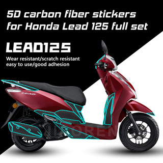 สติกเกอร์คาร์บอนไฟเบอร์ ลาย Honda Lead 125 lead125 สําหรับตกแต่งรถจักรยานยนต์