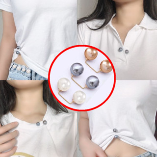 เข็มกลัด ประดับไข่มุก กันลื่น 8 ชิ้น