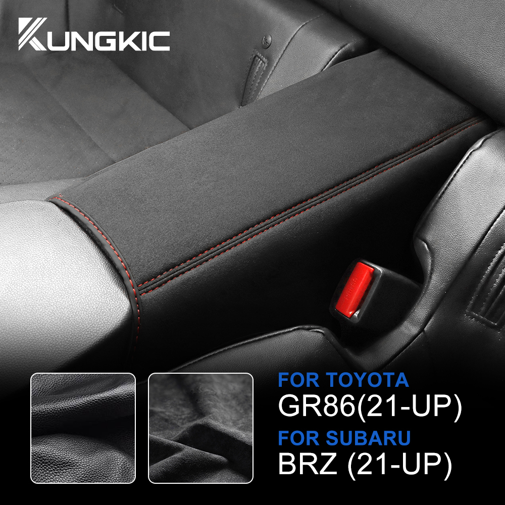 ที่เท้าแขนที่นั่งด้านหลังสําหรับ Subaru BRZ Toyota 86 GR86 เปิดหนังที่วางแขนกล่องกล่องฝาครอบ Handrail ฝาครอบอุปกรณ์เสริม
