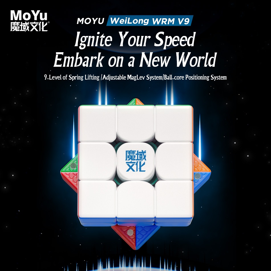 Moyu Weilong WRM V9 Maglev Ball-Core UV Magic ผ้า 3X3 3D Magnetic Magic Speed Cube Fidget ของเล่น Mo