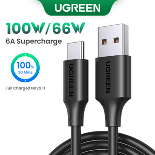 Ugreen สายเคเบิลไนล่อน Type C ชาร์จเร็ว USB Type-C 6A สําหรับ Huawei P10/P10 Pro/Mate