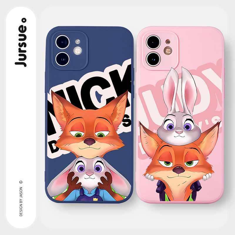 JURSUE เคสคู่ เคสไอโฟน คู่รัก กันกระแทกซิลิโคนนุ่มการ์ตูนตลก เคสโทรศัพท์ Compatible for iPhone 15 14 13 12 11 Pro Max SE 2020 X XR XS 8 7 6 6S Plus พลัส Y3497