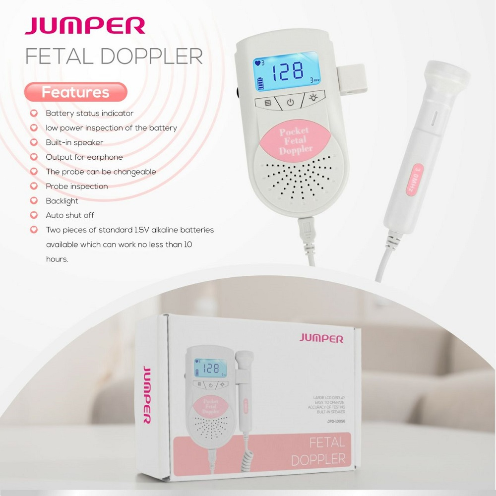 JUMPER 100S6 Ultrasonic Pocket Baby Heartbeat Doppler Fetal Monitor healthcare