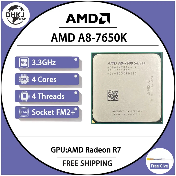Amd A8-Series A8 7650K A8 7650 A8-7650 AD765KXBI44JA 3.3GHz Quad-Core CPU โปรเซสเซอร์ซ็อกเก็ตFM2+