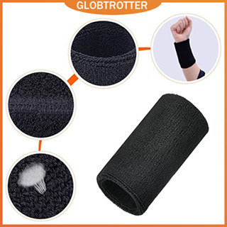 Globetrotter สายรัดข้อมือ ผ้าฝ้าย หลากสี สําหรับเล่นแบดมินตัน บาสเก็ตบอล 1 ชิ้น