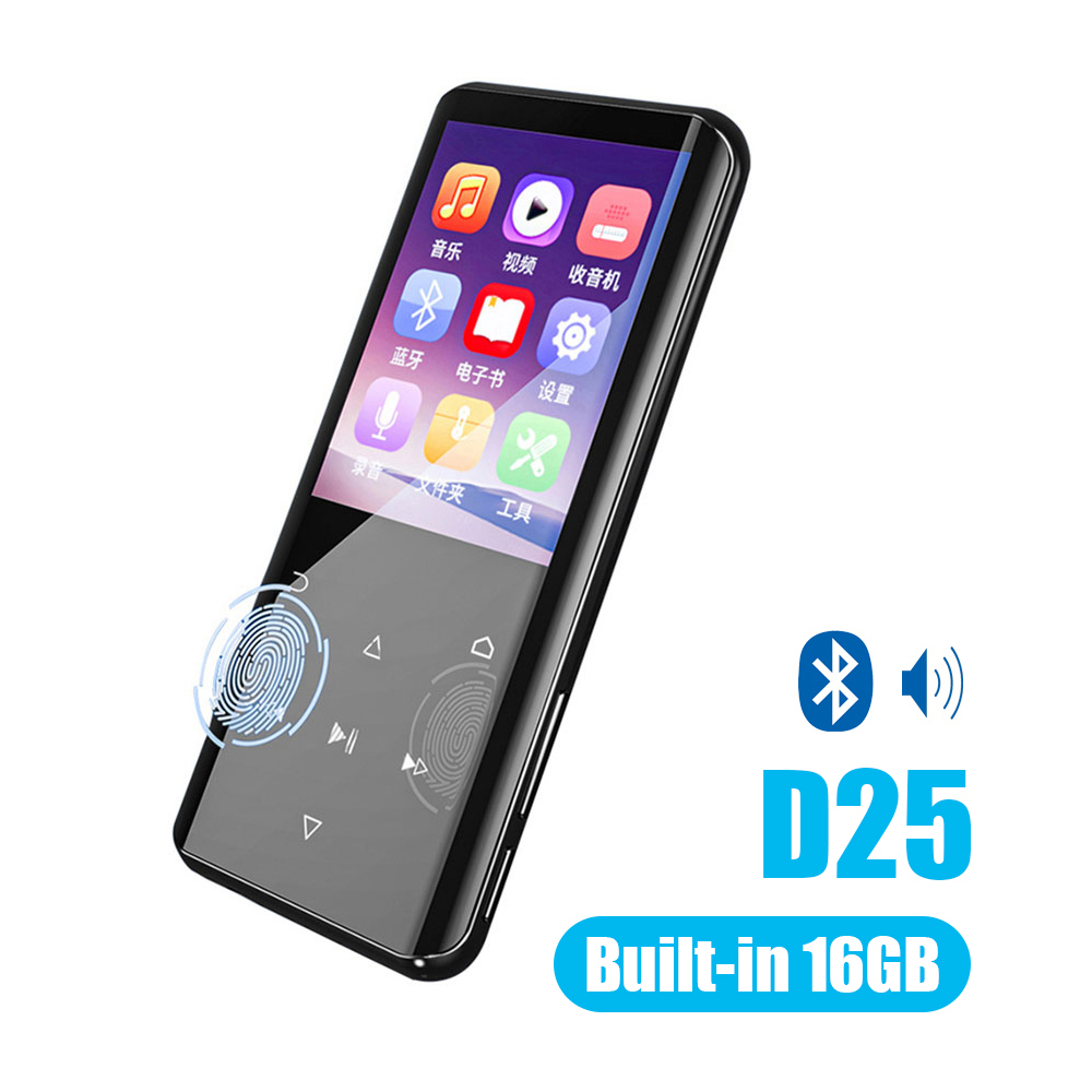 Faaeal RUIZU D25 เครื่องเล่น MP3 บลูทูธ เครื่องเล่นเพลง MP4 แบบพกพา พร้อมลําโพงวิทยุ FM EBook รองรับการ์ด TF