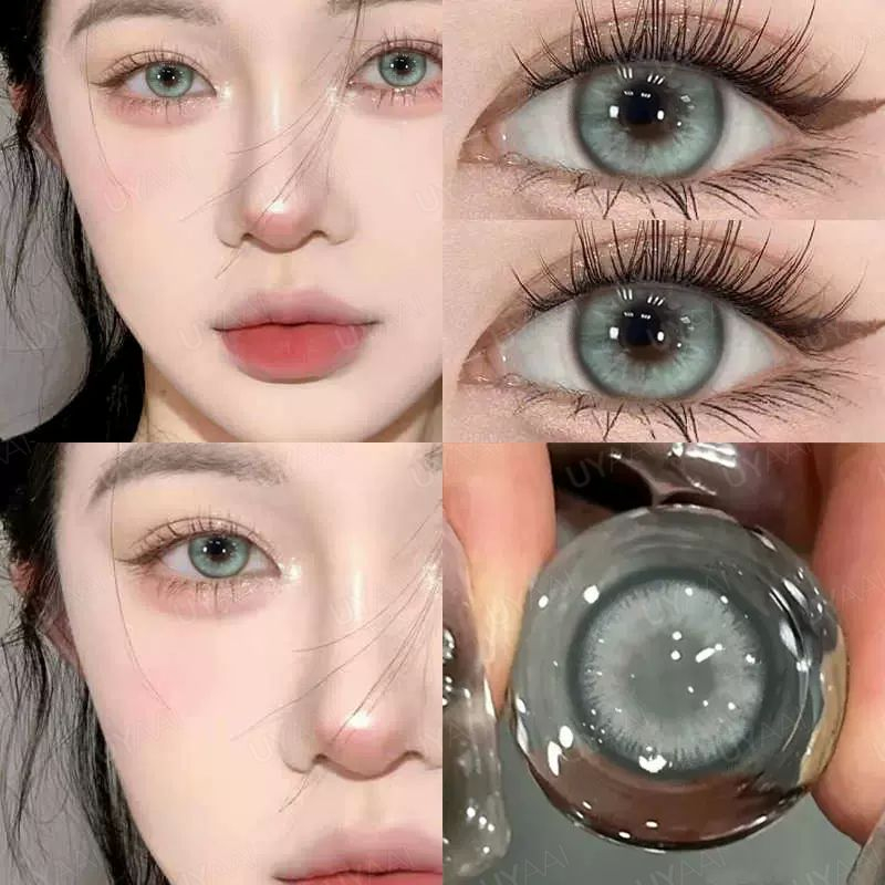 {องศา -0.00~-5.00} Uyaai คอนแทคเลนส์ บิ๊กอาย สีเขียว 14.5 มม. คอนแทคเลนส์ คิตตี้ คาวาอี้ ตาหวาน ตาสั้น