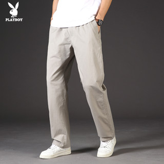 Playboy Mens casual pants thin loose straight leg wide leg pants