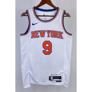 hot pressed 2023 nba New York Nicks No. 9 Barrett white basketball jersey