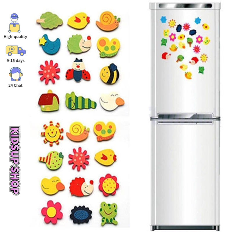 แม่เหล็กติดตู้เย็นลายการ์ตูนสัตว์ 12 ชิ้น/ชุด