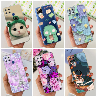 เคสโทรศัพท์ซิลิโคน TPU แบบนิ่ม ลายไดโนเสาร์ แมวน่ารัก สําหรับ Realme C15 C12 C25 C25s