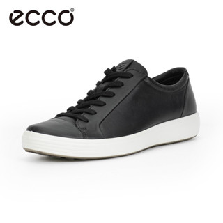 【SOFT.7】ECCO รองเท้าผ้าใบลําลอง สีขาว ขนาดเล็ก เรียบง่าย สําหรับผู้ชาย 470364