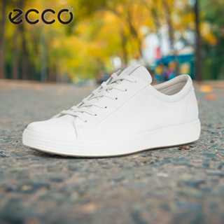 【SOFT.7】ECCO รองเท้าผ้าใบลําลอง สีขาว ขนาดเล็ก เรียบง่าย สําหรับผู้ชาย 470364