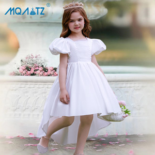 Mqatz ชุดเดรสเจ้าหญิง แขนสั้น สีขาว แฟชั่นฤดูร้อน สําหรับเพื่อนเจ้าสาว L5382