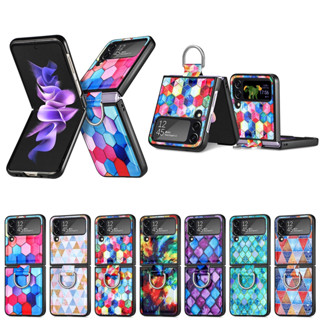 เคสโทรศัพท์มือถือแบบแข็ง พร้อมแหวนนิ้ว หรูหรา สําหรับ Samsung Galaxy Z Flip4 Z Flip4