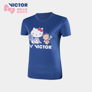 เสื้อยืดแขนสั้น พิมพ์ลาย Victor Badminton สําหรับผู้ชาย และผู้หญิง