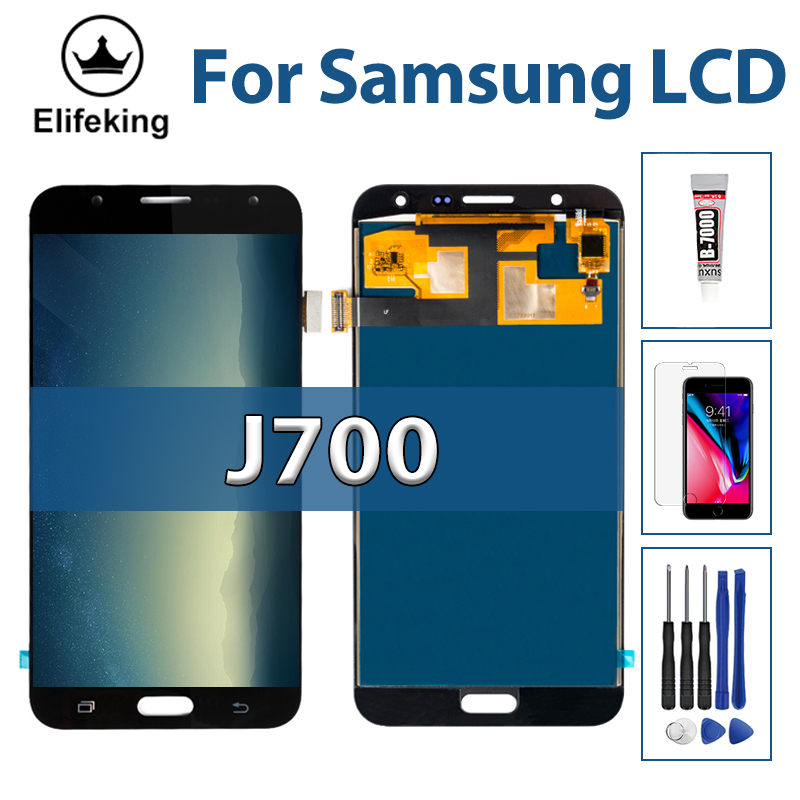 อะไหล่หน้าจอสัมผัสดิจิทัล LCD แบบเปลี่ยน สําหรับ Samsung Galaxy J7 2015 J700 SM-J700F J700M J700H