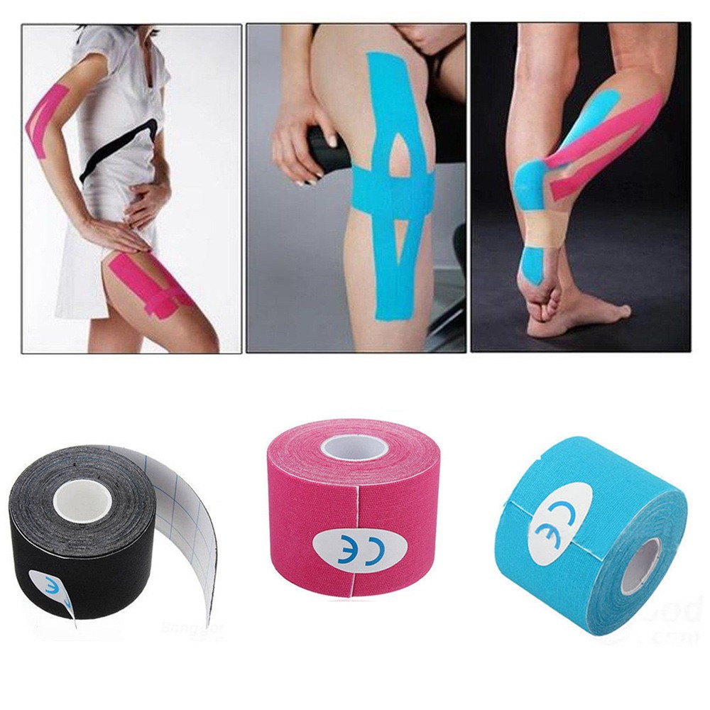 Kinesiology เทป Recovery กล้ามเนื้อเทปสําหรับบรรเทาเข่า Pads Pain Care สนับสนุน Gym ฟิตเนสผ้าพันแผลบาสเกตบอลยืดหยุ่น Kinetic เทป