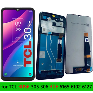 Pantalla หน้าจอสัมผัสดิจิทัล LCD พร้อมกรอบ แบบเปลี่ยน สําหรับ TCL 30SE 30 SE 305 306 30E 6165 6102 6127 6127A 30XE 5G