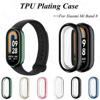 Xiaomi Mi Band 8 การชุบเต็มรูปแบบ TPU เคสนิ่ม สมาร์ทวอทช์ สายป้องกันหน้าจอ เคสสําหรับ Xiaomi Mi Band 8 / 8 NFC