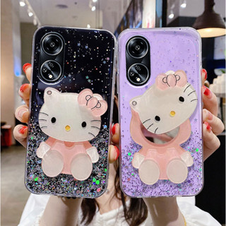 เคสโทรศัพท์OPPO A98 5G 2023 มือถือ ยางนิ่ม ลายกลิตเตอร์ พร้อมกระจกแต่งหน้าในตัว สําหรับ เคสOPPO A98 5G