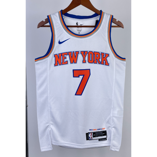 hot pressed 2023 nba New York Nicks No. 7 Anthony white basketball jersey