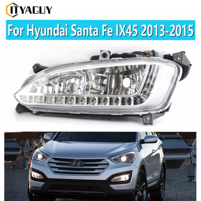 ไฟตัดหมอกเดย์ไลท์ LED DRL สําหรับ Hyundai IX45 Santa Fe 2013-2015