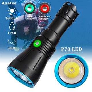 Asafee DA16S ไฟฉายดําน้ํา XHP70 LED 3600LM IPX8 5 โหมด กันน้ํา 50 เมตร