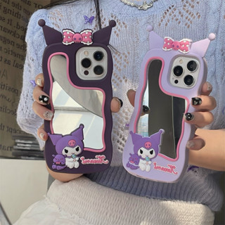 เคสโทรศัพท์มือถือ ซิลิโคน ลายคุโลมิ พร้อมกระจก สําหรับ iPhone 14ProMax 13 11 12 ProMax