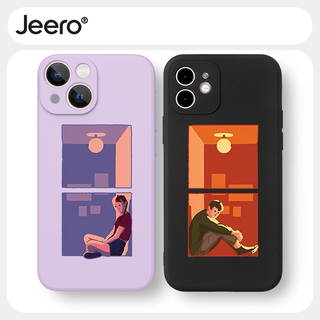 Jeero เคสคู่ เคสไอโฟน คู่รัก กันกระแทกซิลิโคนนุ่มน่ารักตลก เคสโทรศัพท์ Compatible for iPhone 15 14 13 12 11 Pro Max SE 2020 X XR XS 8 7 6 6S Plus พลัส HFF3102