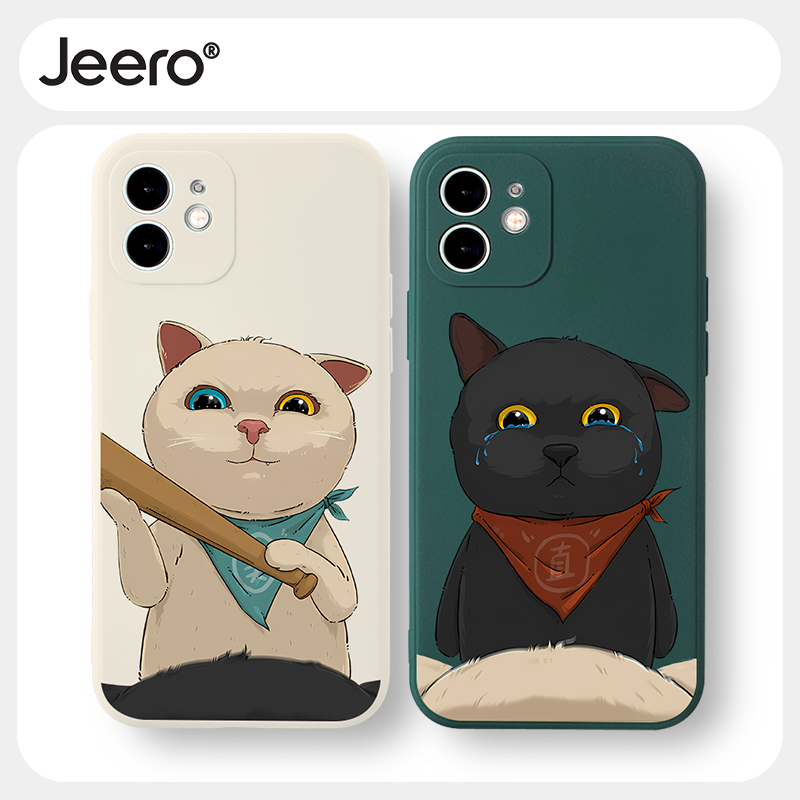 Jeero เคสคู่ เคสไอโฟน คู่รัก กันกระแทกซิลิโคนนุ่มการ์ตูนน่ารักตลก เคสโทรศัพท์ Compatible for iPhone 16 15 14 13 12 11 Pro Max SE 2020 X XR XS 8 7 6 6S Plus พลัส HFF3107