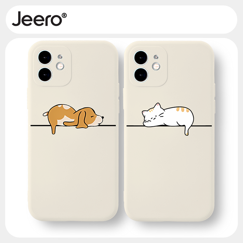 Jeero เคสคู่ เคสไอโฟน คู่รัก กันกระแทกซิลิโคนนุ่มการ์ตูนน่ารักตลก เคสโทรศัพท์ Compatible for iPhone 16 15 14 13 12 11 Pro Max SE 2020 X XR XS 8 7 6 6S Plus พลัส HFF3100