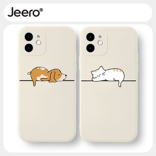 Jeero เคสคู่ เคสไอโฟน คู่รัก กันกระแทกซิลิโคนนุ่มการ์ตูนน่ารักตลก เคสโทรศัพท์ Compatible for iPhone 15 14 13 12 11 Pro Max SE 2020 X XR XS 8 7 6 6S Plus พลัส HFF3100