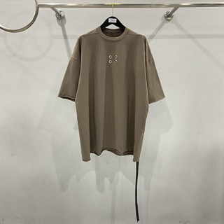 Ro RICK OWEN เสื้อยืดแขนครึ่ง ผ้าถัก ทรงหลวม ขนาดใหญ่ แต่งริบบิ้น แฟชั่นฤดูร้อน 2023