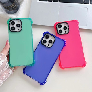 Casetify เคสโทรศัพท์มือถือ Tpu แบบใส กันกระแทกสี่มุม สีพื้น สําหรับ iPhone 11 12 13 14 Promax