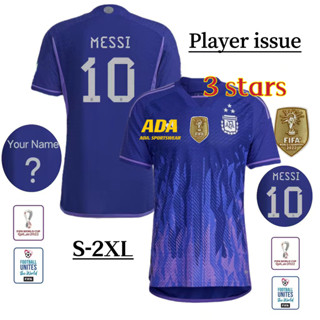 【Player Issue】เสื้อกีฬาแขนสั้น ลายทีมชาติฟุตบอล Arg Away 22-23 ไซซ์ S-2XL