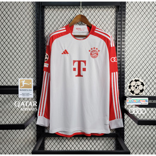 เสื้อกีฬาแขนยาว ลายทีม Bayern Munich 23/24 ไซซ์ S-2XL เพิ่มชื่อ และหมายเลขได้