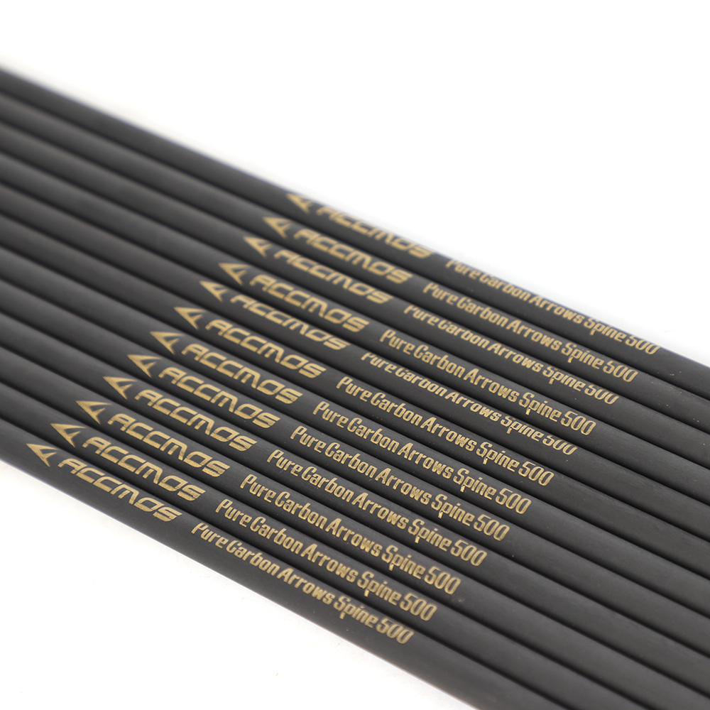 12pcs ใหม่ Carbon Arrow Shaft ID 6.2 มม.กระดูกสันหลัง 300 350 400 500 600 700 800 Recurve Compound Bow DIY การล่าสัตว์ยิงธนูยิง