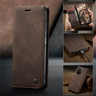 เคสโทรศัพท์มือถือหนัง ฝาพับแม่เหล็ก พร้อมช่องใส่บัตร คุณภาพสูง สําหรับ Xiaomi Redmi K50 Ultra K40 Pro 11A 12C