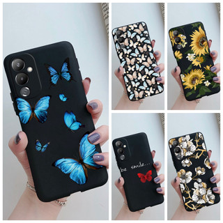 เคสโทรศัพท์มือถือ ซิลิโคนนิ่ม ลายผีเสื้อ ดอกไม้ สีดํา สําหรับ Tecno Pova 4 Tecno Pova4 LG7n